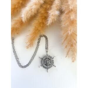 3/$20 ⭐️ Silver Viking Ship Wheel Necklace